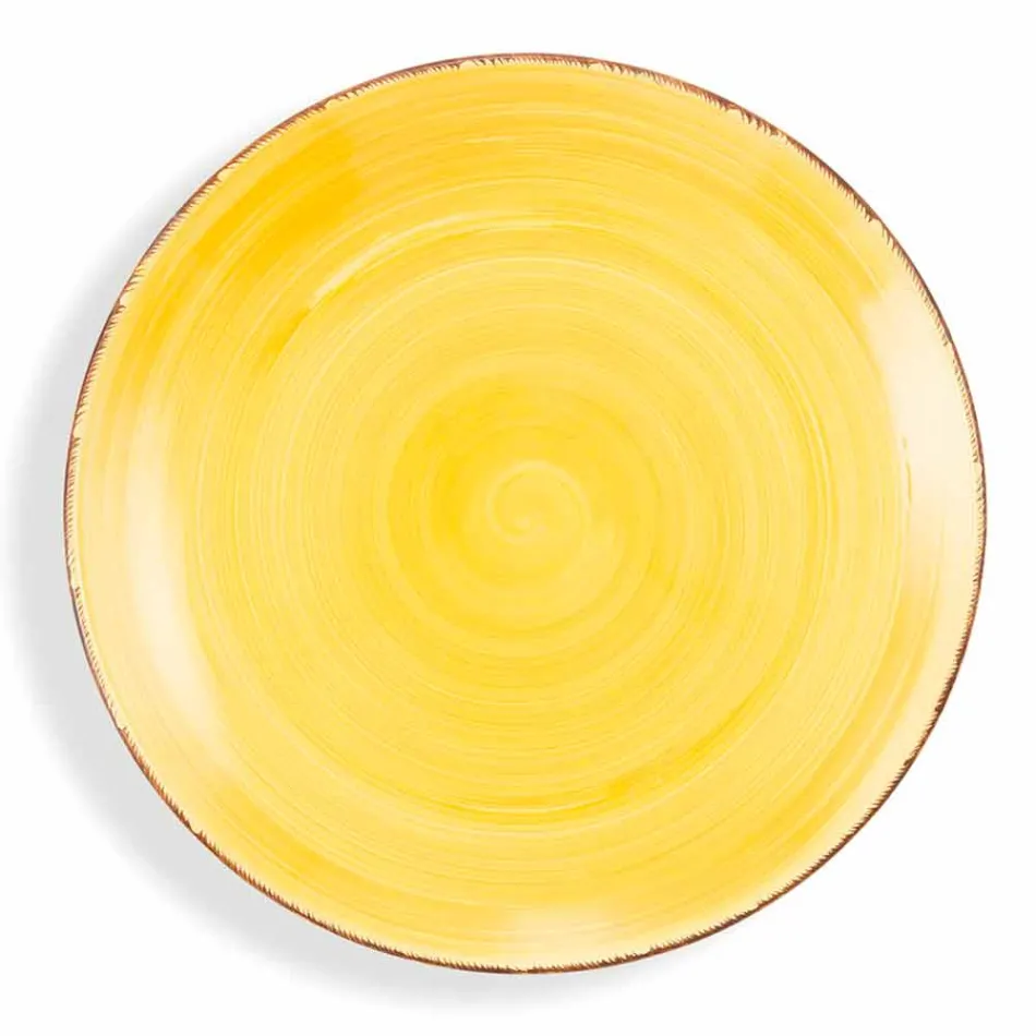 Service med farvede plader 18 stykker i moderne stentøj - Abruzzo Viadurini