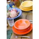 Service med farvede plader 18 stykker i moderne stentøj - Abruzzo Viadurini