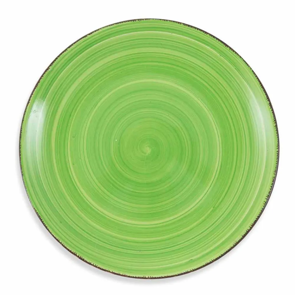 Service med farvede plader 18 stykker i moderne stentøj - Abruzzo Viadurini