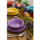 Service med farvede plader 18 stykker i moderne stentøj - Abruzzo Viadurini