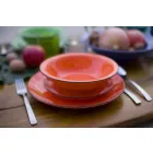 Service med farvede plader 18 stykker i moderne stentøj - Abruzzo Viadurini