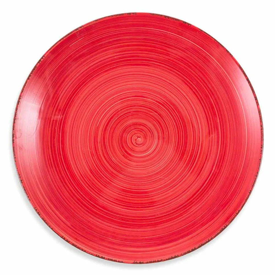 Service med farvede plader 18 stykker i moderne stentøj - Abruzzo Viadurini