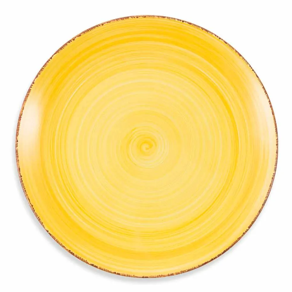 Service med farvede plader 18 stykker i moderne stentøj - Abruzzo Viadurini