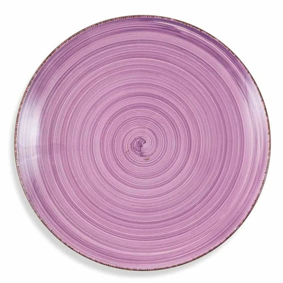 Service med farvede plader 18 stykker i moderne stentøj - Abruzzo Viadurini