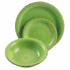 Service med farvede plader 18 stykker i moderne stentøj - Abruzzo Viadurini