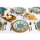 Blåfarvet porcelænsservise sæt 18 stykker - Eivissa Viadurini