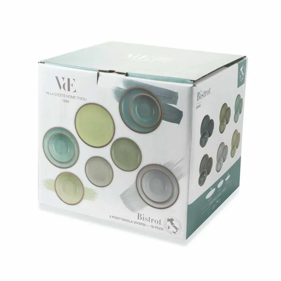 Madlavningssæt Farvede plader Fuld 18 Stykker Design - Osteria Viadurini