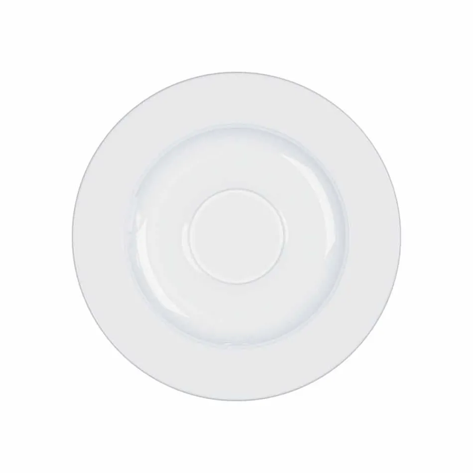 Komplet te sæt moderne design i hvid porcelæn 14 stykker - teleskop Viadurini