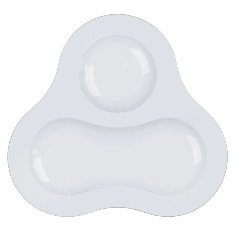 Komplet te sæt moderne design i hvid porcelæn 14 stykker - teleskop Viadurini