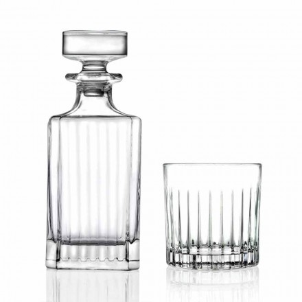 Klassisk design krystaldekoreret whiskysæt 7 stykker - Senzatempo Viadurini