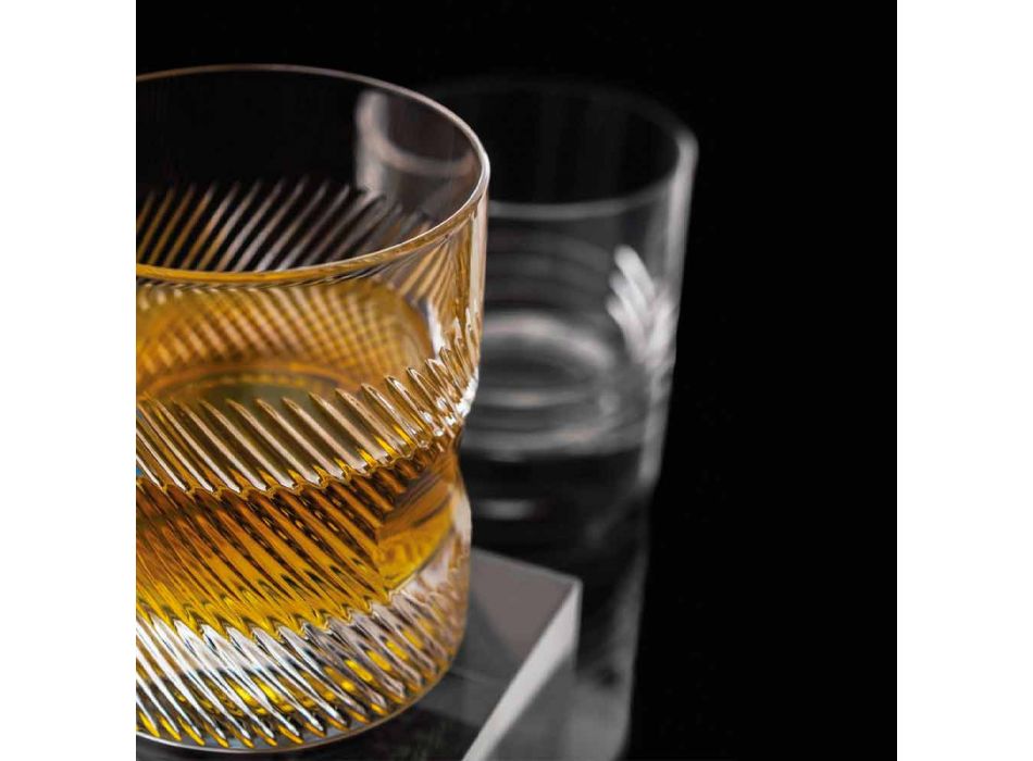 6-delt luksusdesign økologisk krystal whiskysæt - taktil Viadurini