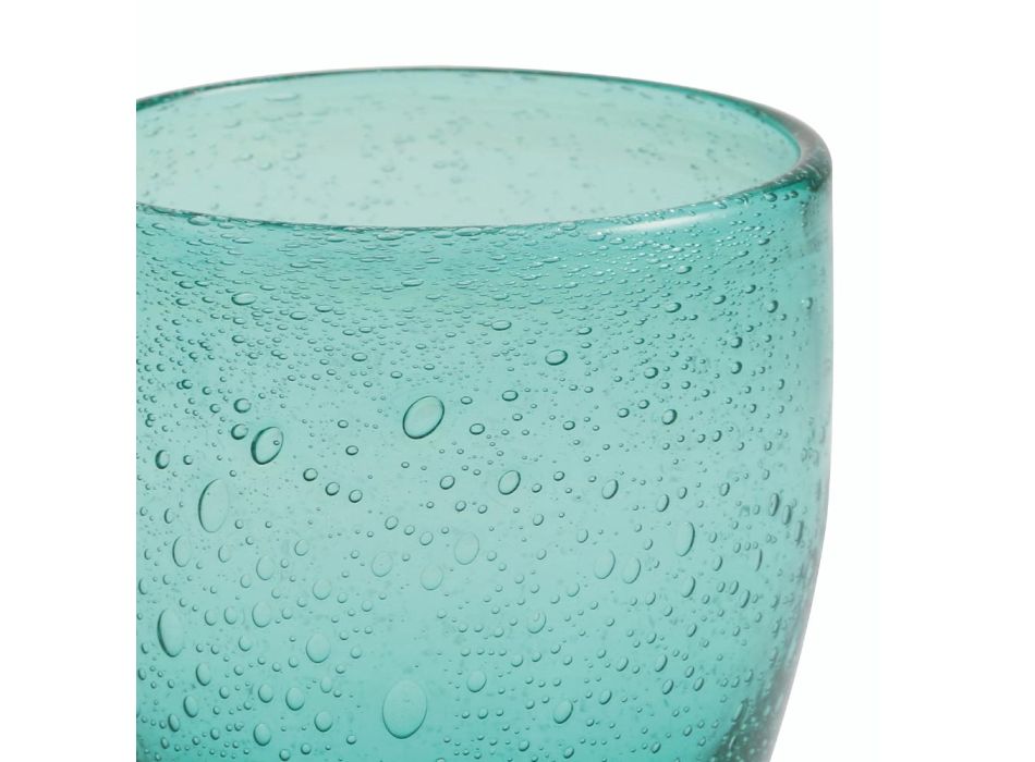 Sæt med 12 vandglas i farvet blæst glas - Guerrero Viadurini