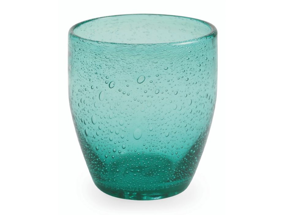 Sæt med 12 vandglas i farvet blæst glas - Guerrero Viadurini