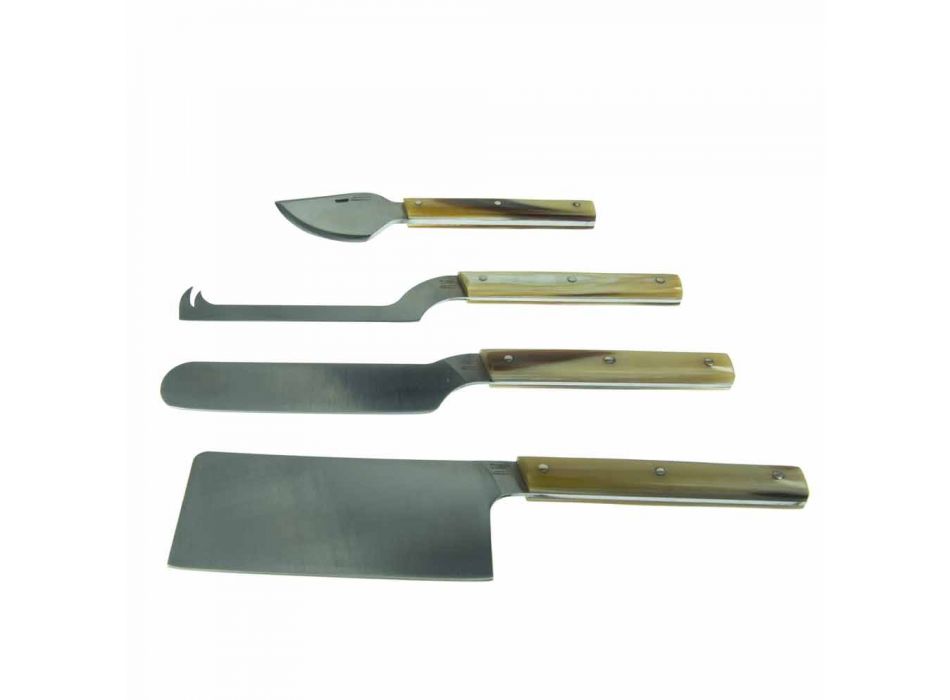 Service af 4 håndværksostknive lavet i Italien - ost Viadurini