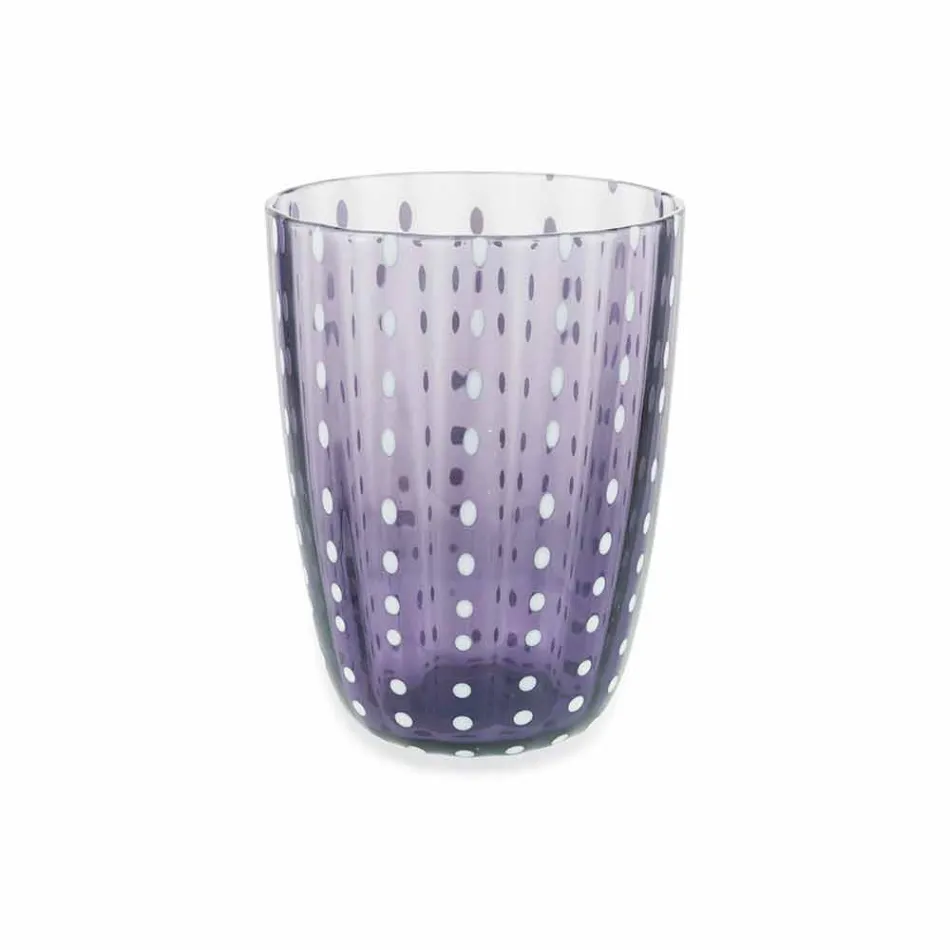 Sæt med 6 moderne farvede glasdesignbriller til vand - Botswana Viadurini