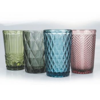 12 dele udskåret glas drinkware service - Artemisia