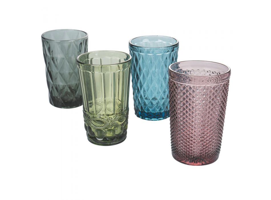 12 dele udskåret glas drinkware service - Artemisia Viadurini