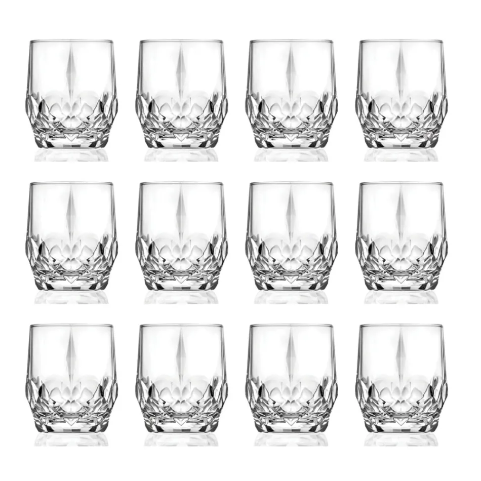 12 dele Ecological Crystal Whisky Glasses Service - Bromeo Viadurini