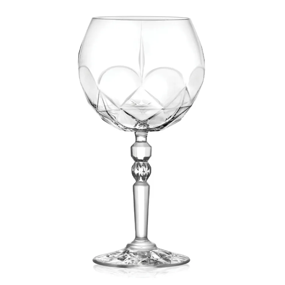 Gin Tonic Cocktail Glass Service i Eco Crystal 12 stk. - Bromeo Viadurini