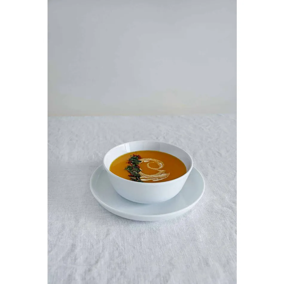 Hvid moderne design porcelæn middag plade sæt 24 stykker - Arctic Viadurini