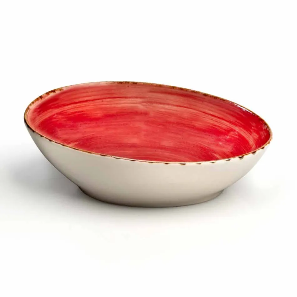 Sæt med 16 moderne designretter i elegant farvet stentøj - Simba Viadurini