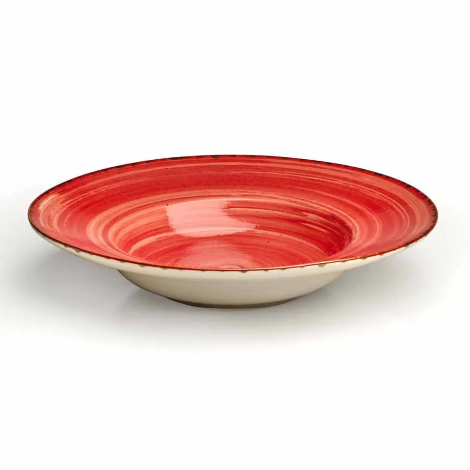 Sæt med 16 moderne designretter i elegant farvet stentøj - Simba Viadurini