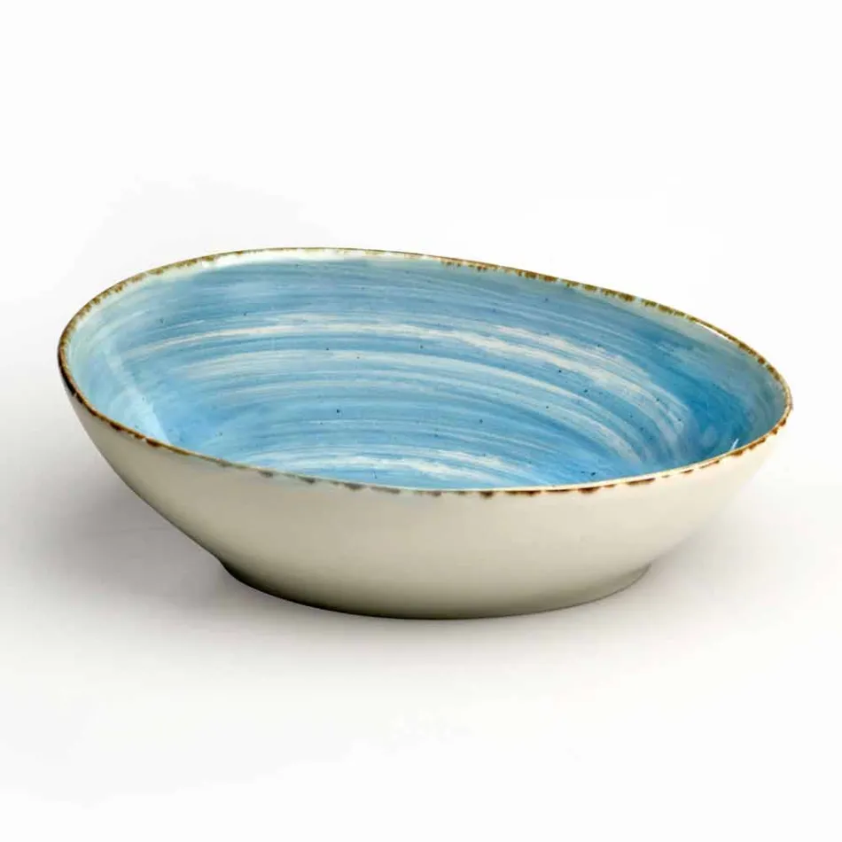 Sæt med 16 moderne designretter i elegant farvet stentøj - Simba Viadurini