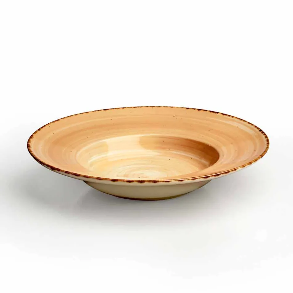 Sæt med 20 moderne farvede plader Elegant design stentøj - Simba Viadurini