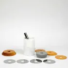 Cocktail service aperitif tilbehør i marmor, træ, stål - Norman Viadurini