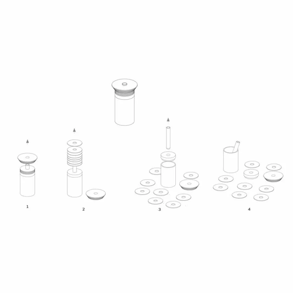 Cocktail service aperitif tilbehør i marmor, træ, stål - Norman Viadurini