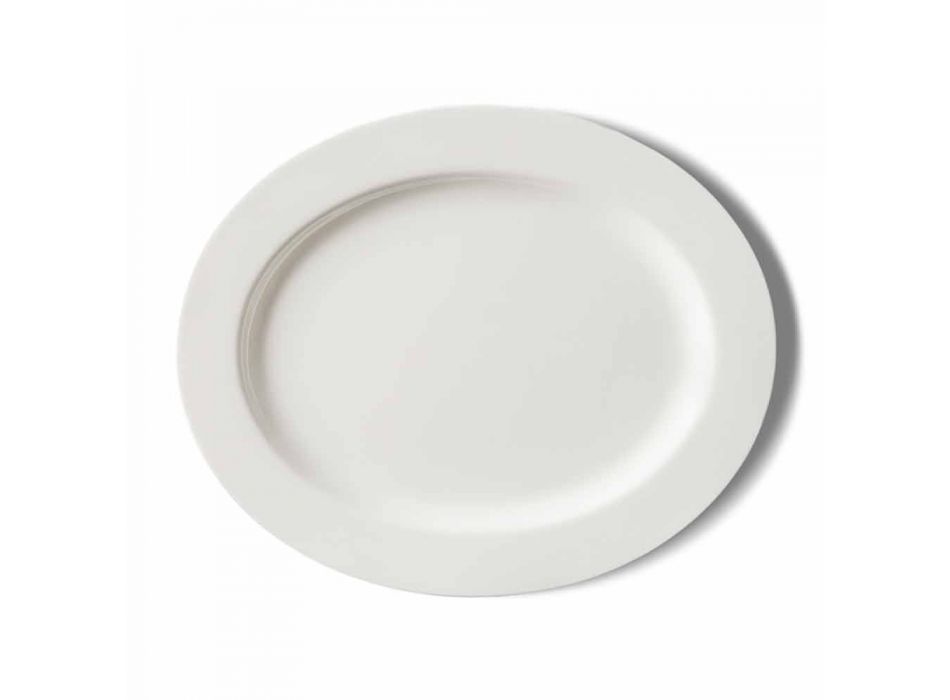 4-delt serveringsplader i hvidt designer porcelæn - Samantha