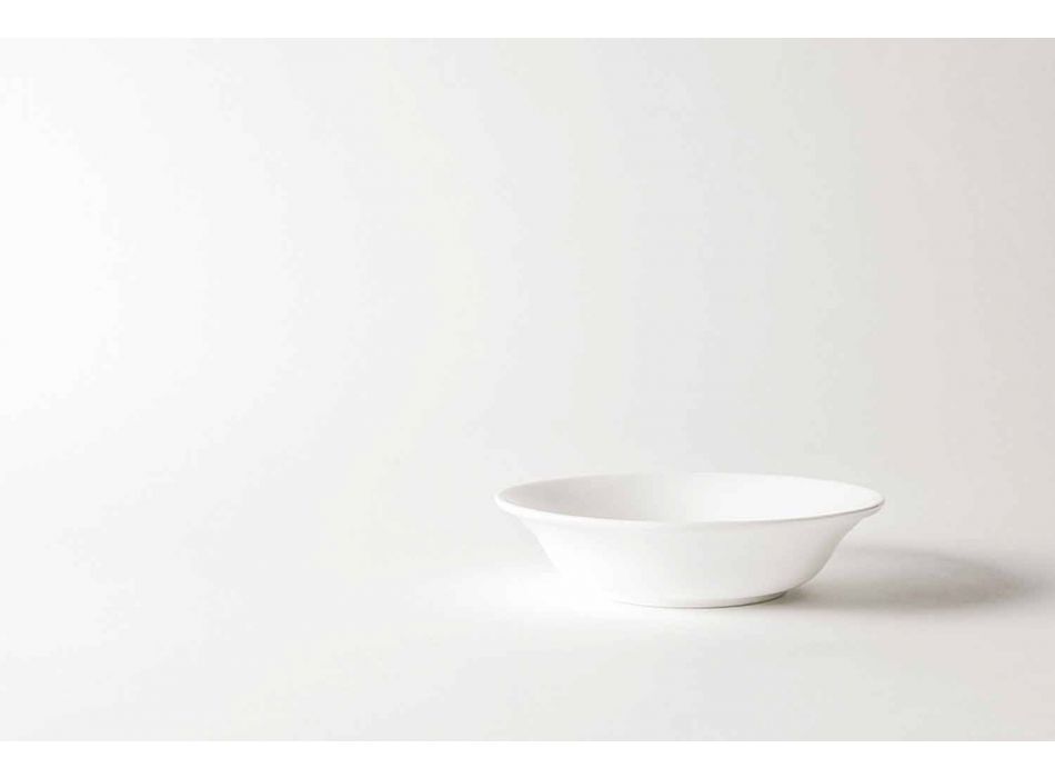 4-delt serveringsplader i hvidt designer porcelæn - Samantha Viadurini