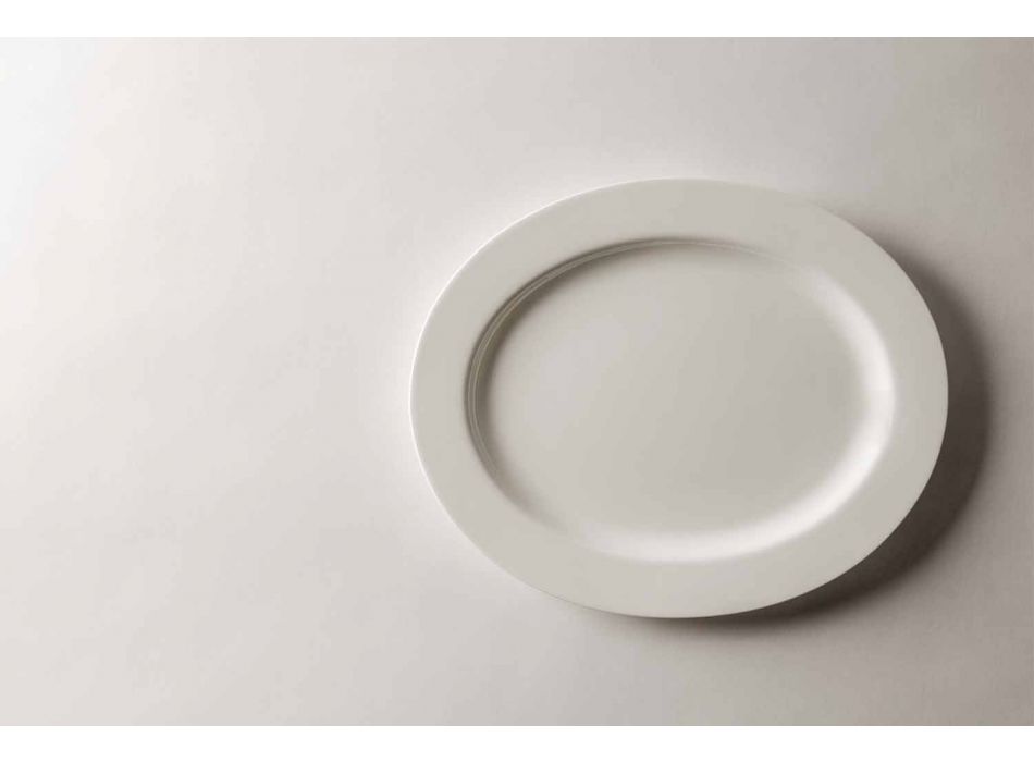 4-delt serveringsplader i hvidt designer porcelæn - Samantha Viadurini