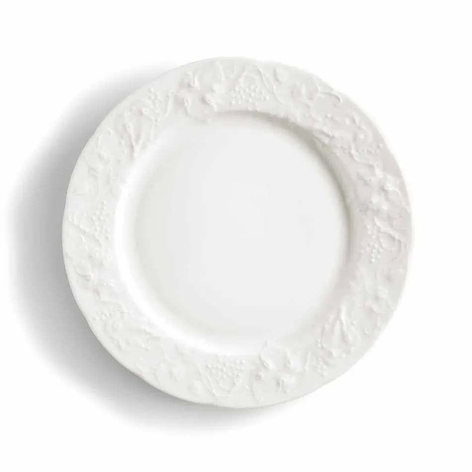 Sæt med 27 elegante hvide porcelæns designplader - Gimignano Viadurini