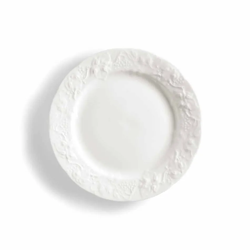Sæt med 27 elegante hvide porcelæns designplader - Gimignano Viadurini