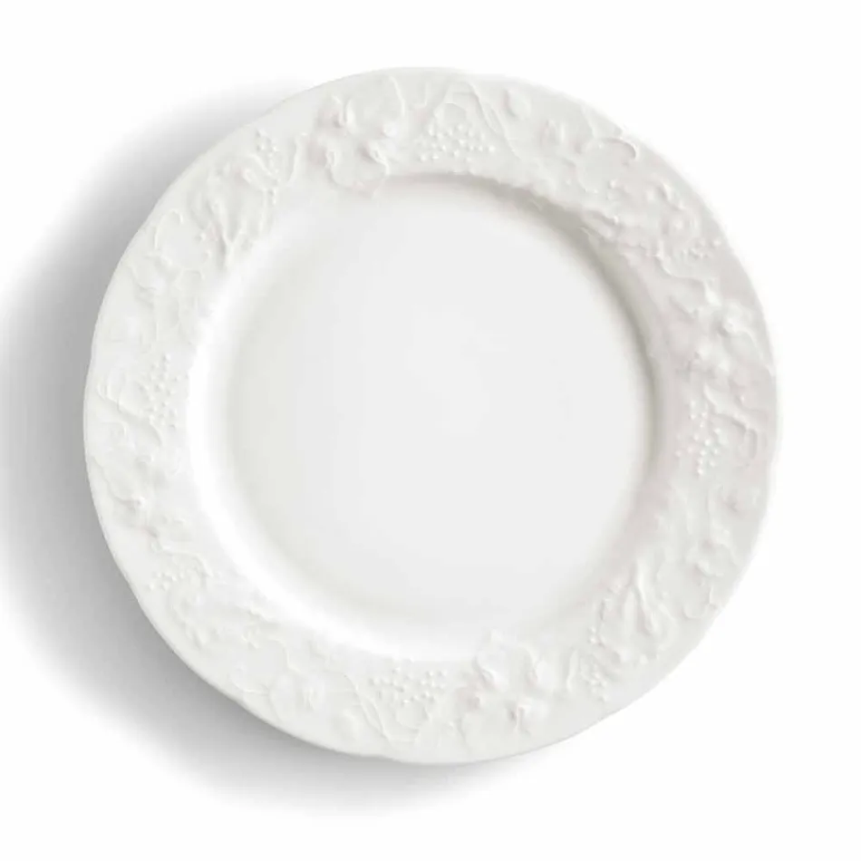 Sæt med 27 elegante hvide porcelæns designplader - Gimignano Viadurini