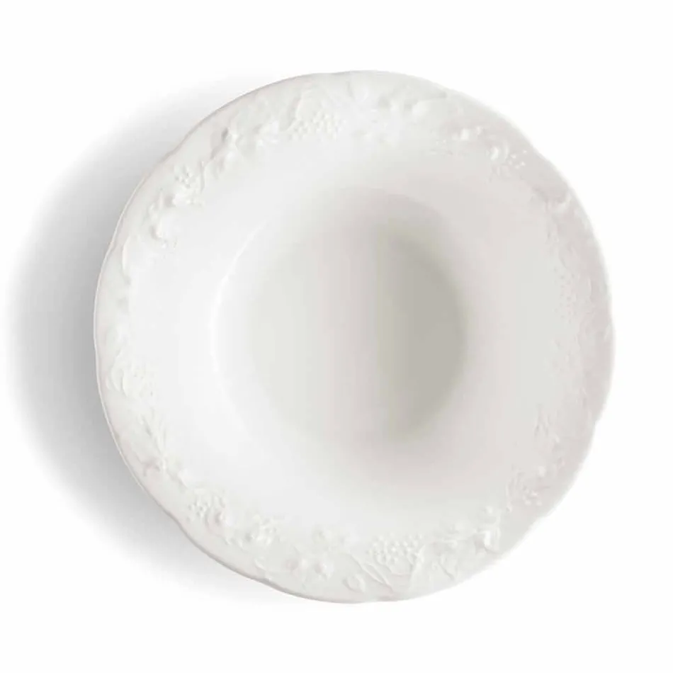 Sæt med 27 elegante hvide porcelæns designplader - Gimignano Viadurini