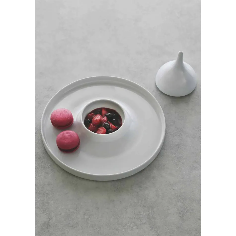 Moderne design porcelæn aperitif plader sæt 8 stykker - Galatino Viadurini