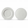 Gourmet-design serveringsretter i hvidt porcelæn 2 stykker - Flavia