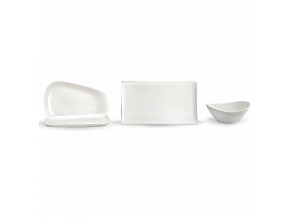 Serveringsplader til frokost eller moderne porcelæn 14 stykker - Nalah Viadurini