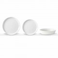 Elegant design hvid porcelæn 18-delt middagssæt - Egle