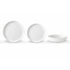 Elegant design hvid porcelæn 18-delt middagspladesæt - Egle Viadurini