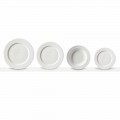 Hvid design porcelæns middags tallerken sæt 24 stykker - Samantha
