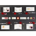 Hvid porcelæns moderne middagsplads sæt 25 stk - basal Viadurini