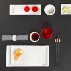 Hvid porcelæns moderne middagsplads sæt 25 stk - basal Viadurini