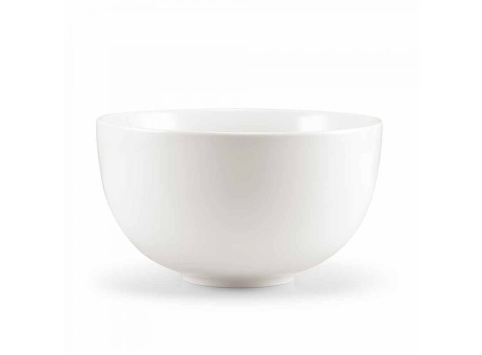 Hvid porcelæns moderne middagsplads sæt 25 stk - basal Viadurini
