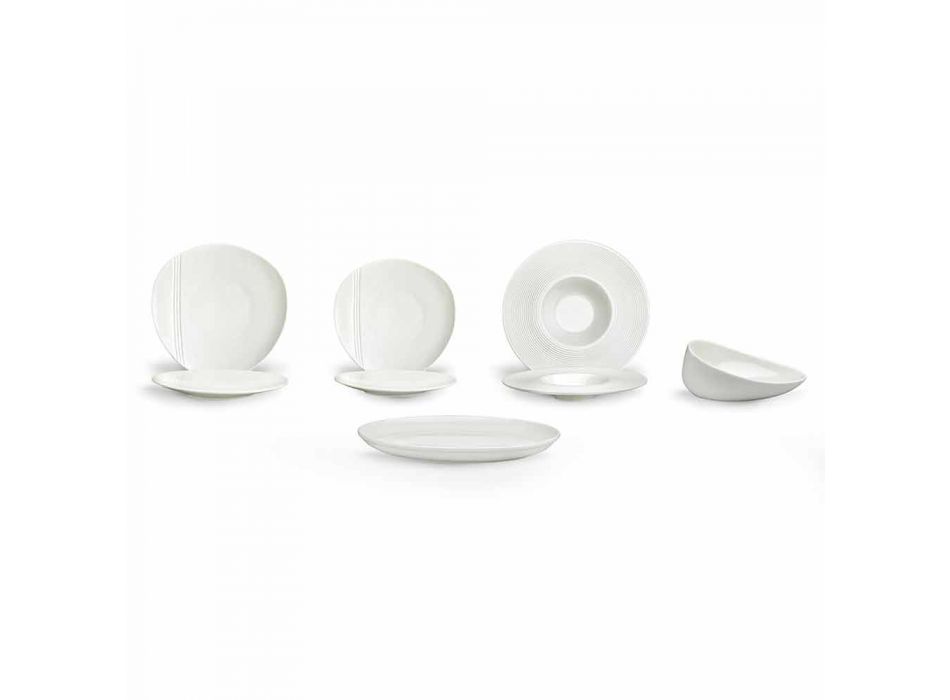 Moderne porcelæns middagssæt sæt 26 stykker - Nalah Viadurini