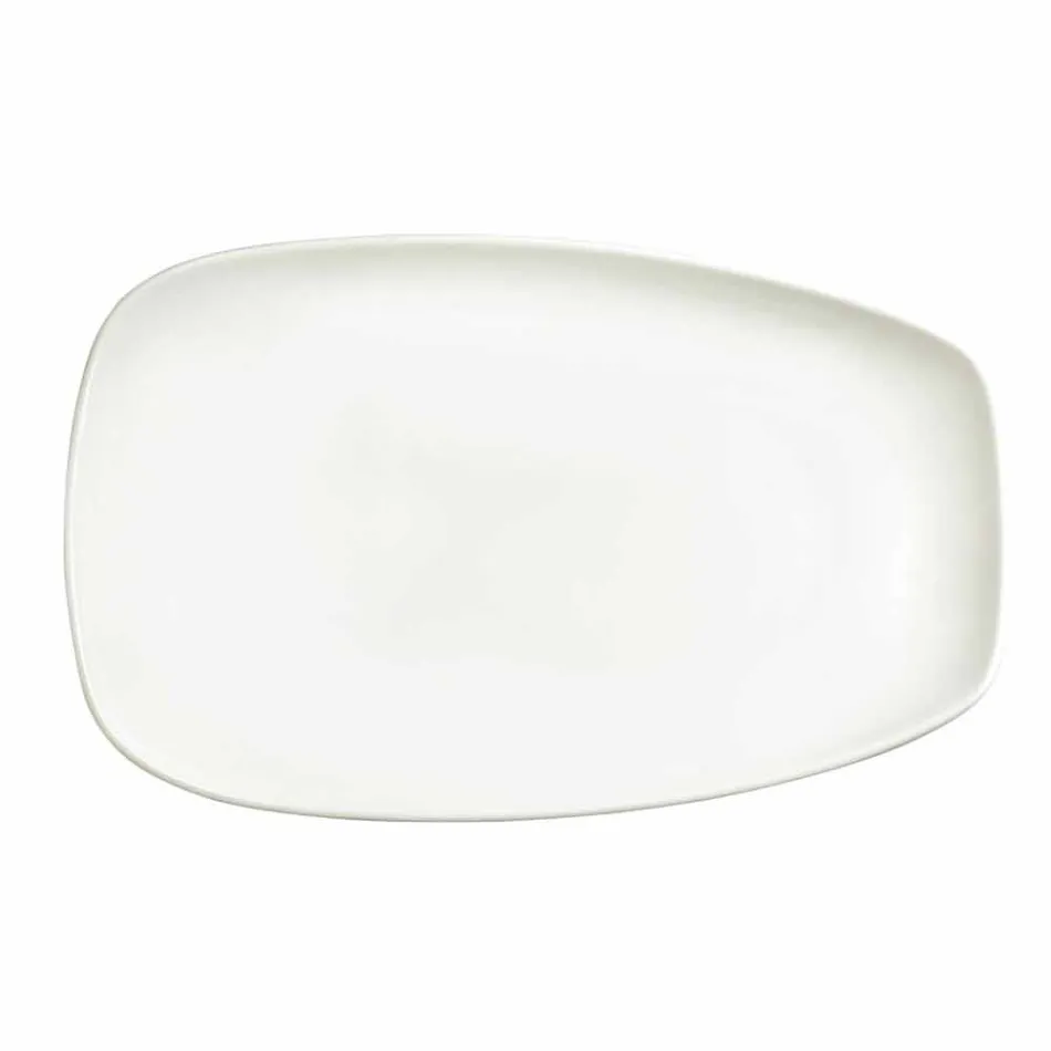 Hvid porcelænsmiddag eller serveringsret - Nalah Viadurini