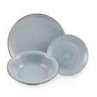 Spiseservice i hårde dolomitblå nuancer 18 stykker - Abruzzo Viadurini