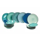 Spiseservice i hårde dolomitblå nuancer 18 stykker - Abruzzo Viadurini